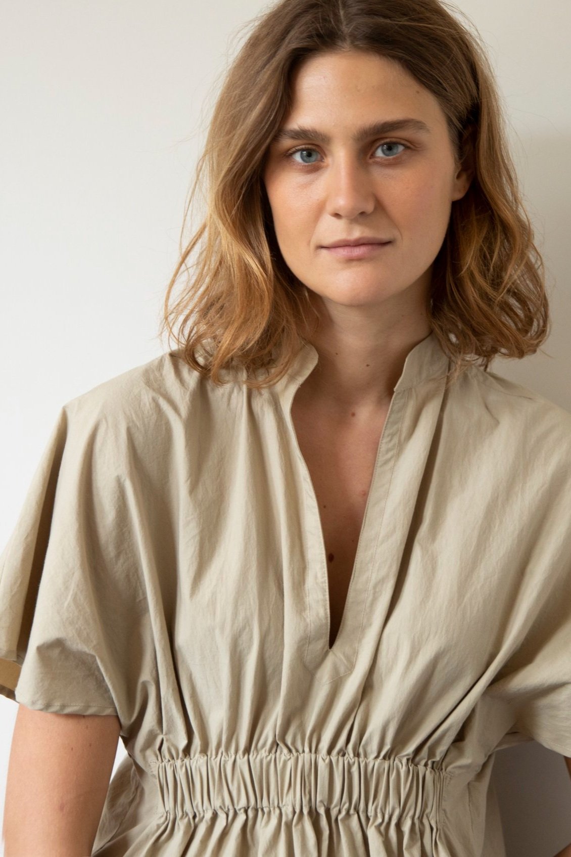 The Bella Beige Cotton Dress
